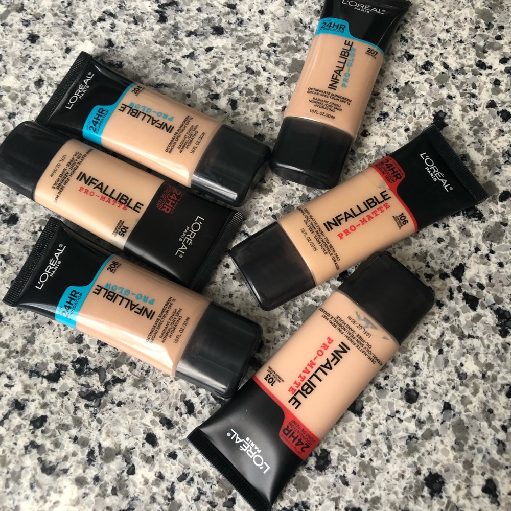 L’Oréal infallible matte & pro glow foundations